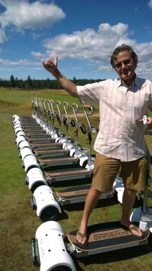 A long row of GolfBoards available to clear